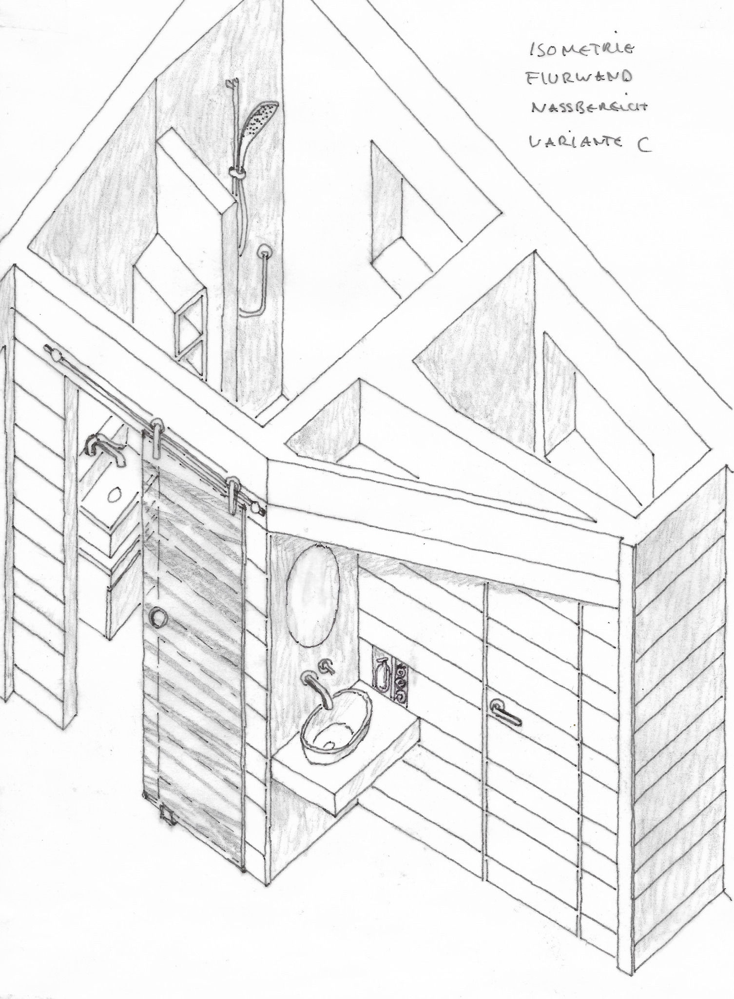 Flurwand – Nassbereich – Variante C