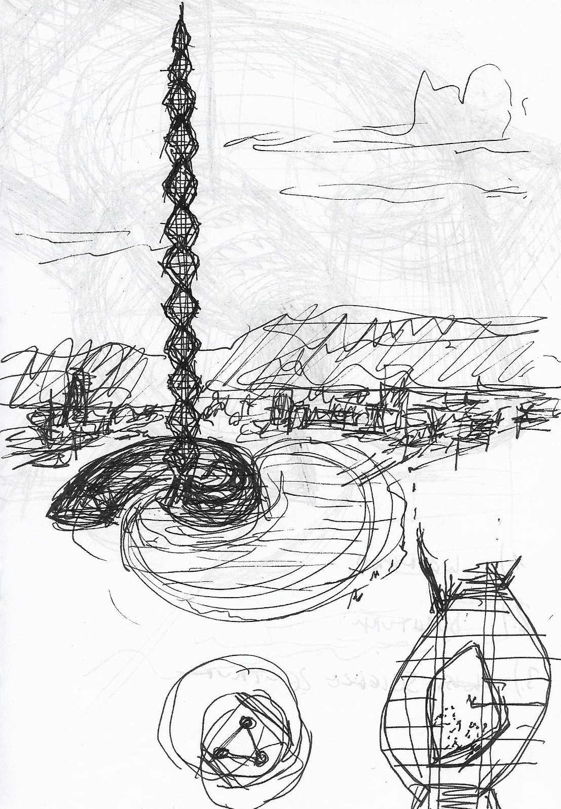 Skizzen Turmhochhaus